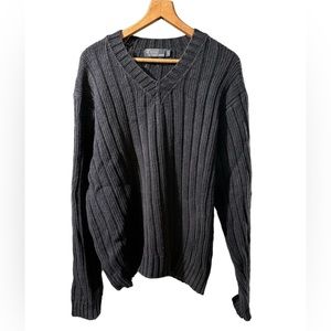 Polo by Ralph Lauren V-Neck Knit Sweater Navy L 100% Cotton